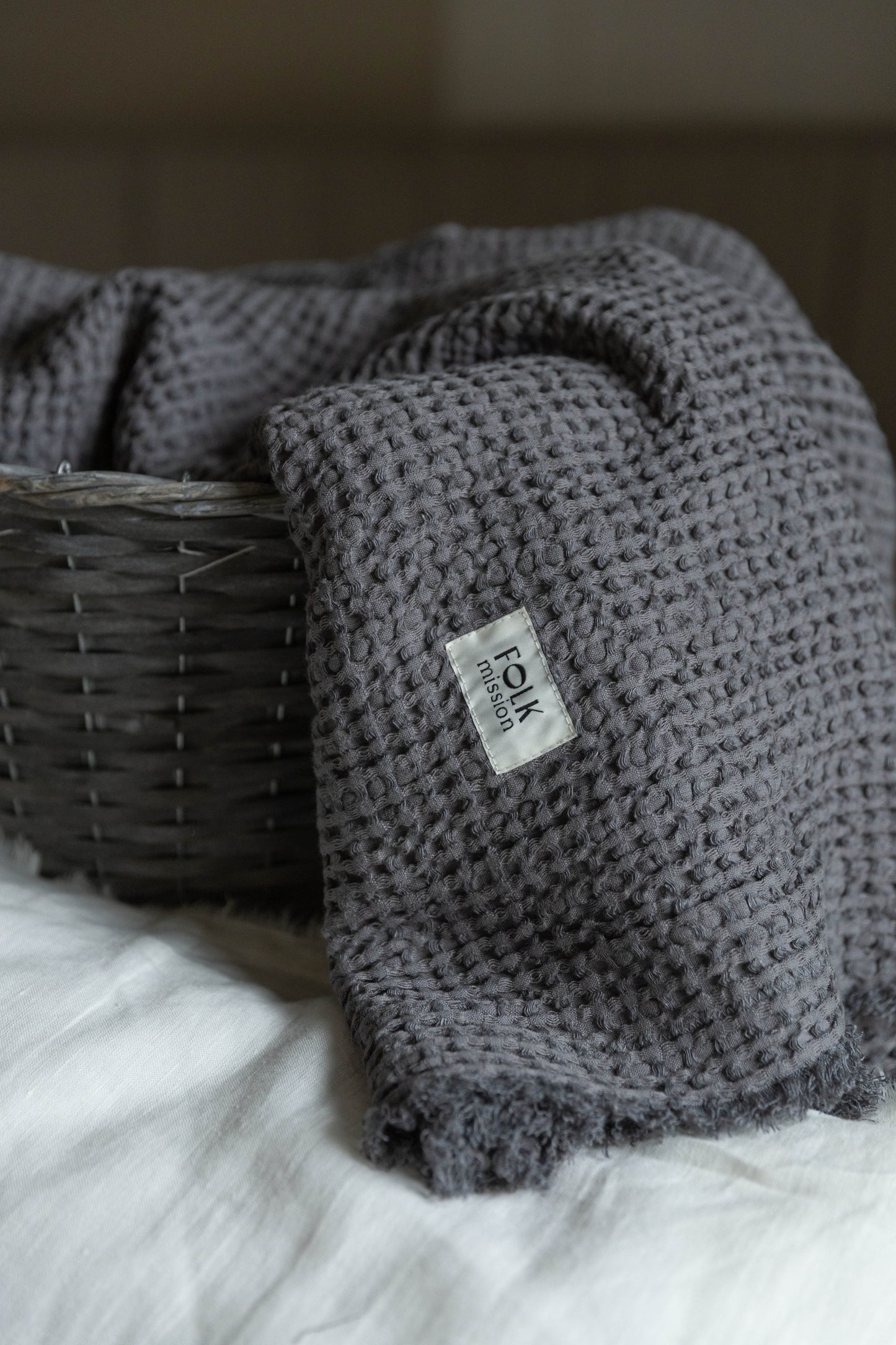 Waffle Blanket - Dark gray