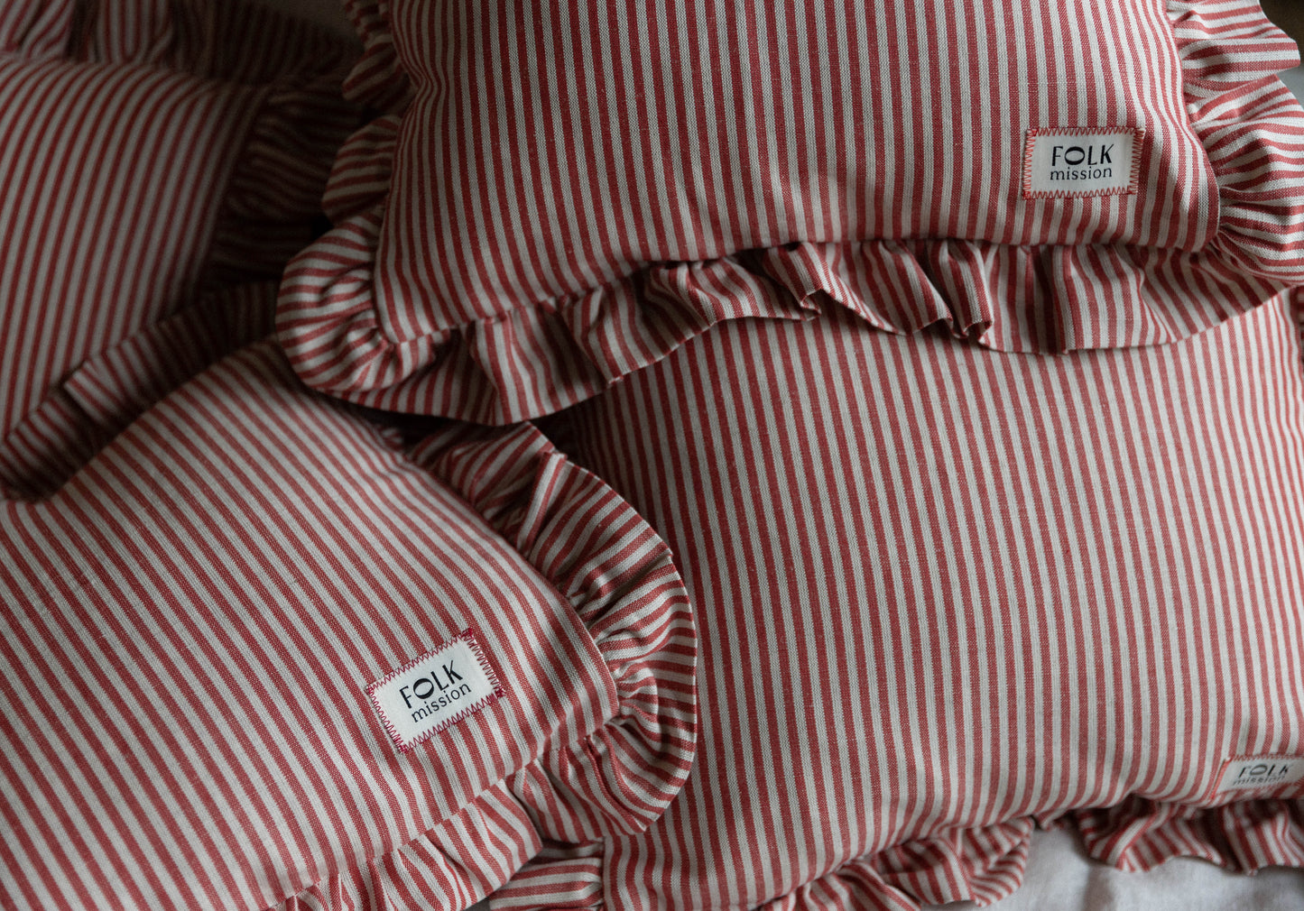 Linen Pillowcase Cover with Ruffles