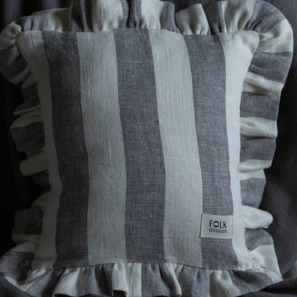 Linen Pillowcase Cover with Ruffles